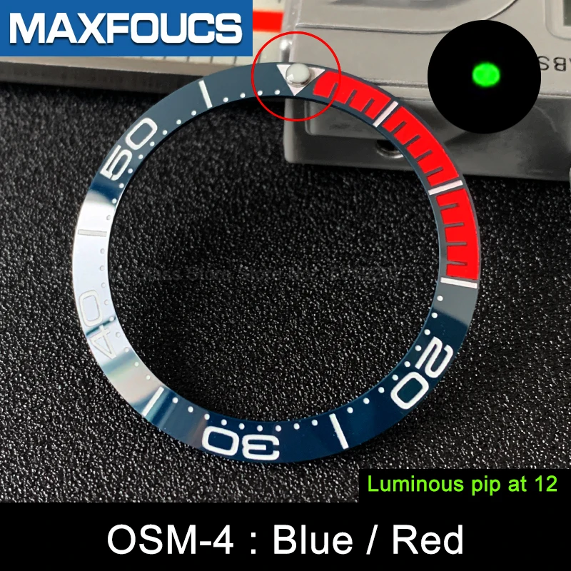 Leuchtender Zeiger bei 12 Uhr, schräger Keramik-Lünetteneinsatz, MOD SKX007 Divers, passend für 31,5 x 30,5 mm, kristallschwarzes Uhrenzubehör – Detail 4