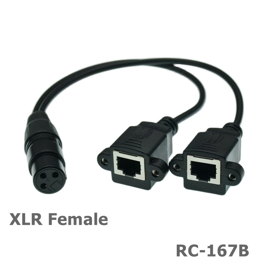 المزدوج XLR 3Pin ذكر إلى RJ45 أنثى واجهة شبكة الصوت أنثى إلى XLR 3pin أنثى أنظمة إشارة الصوت والراديو كابل قصير
