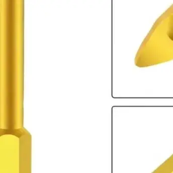 Gold Alloy Triangle Shank Drill Bit Set For Glass For Tile Wood Concrete Plastic For Multi Purpose Drilling Tool With Spiral Chi