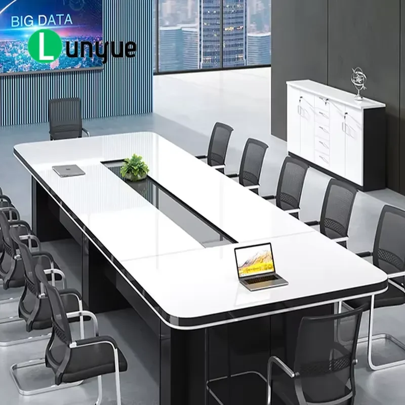 Classic Modern Office Desk Conference Table Meeting Room Boardroom Furniture Large Workstation for Business Home Office