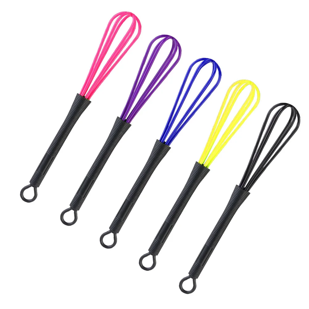 5 Pcs Salon Dye Whisk Set Random Color Hairdresser Ballon Stirrer Mini Tool Cake Mixer Hook Handle