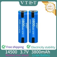 New 14500 Battery 3.7V AA 3800mah Lithium Ion Battery, with Welding, for Electric Toothbrush, Razor, Barber Rechargeable Battery