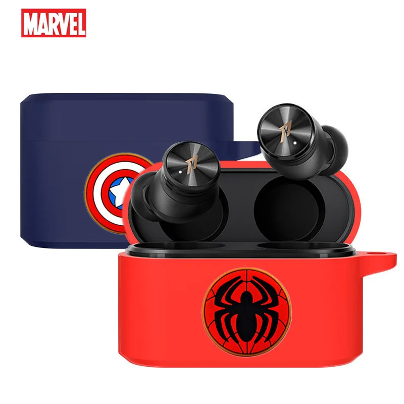 Cartoon Marvel Earphone Case Cover For 1MORE Pistonbuds Pro Silicone Blutooth Earbuds Charging Box Protective Cover With Hook