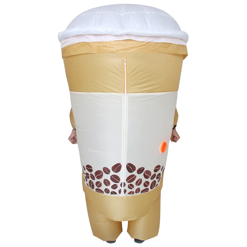 Funny Inflatable Costume Halloween Cosplay Party Hamburger French Fries Coffee Fancy Dress Suit For Adult Blow Up Perform Props
