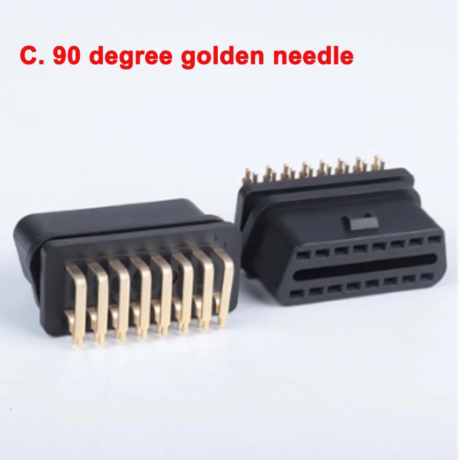 5 Type Option OBD2 16pin Female Interface 16PIN Connector Injection Molded Straight Pin Bent Pin OBD Plug Welding Plug Adapter