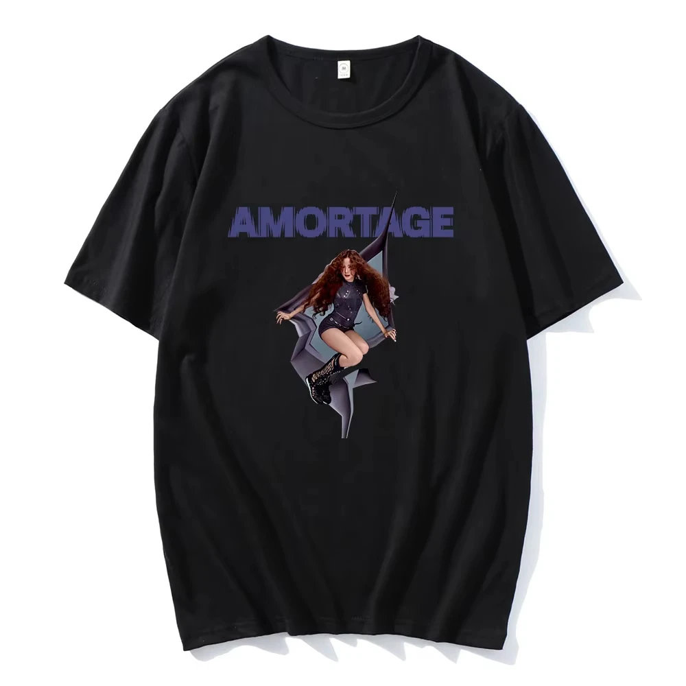 Streetwear Korean Singer JISOO AMORTAGE T-shirt Ropa Hombre Hip Hop Tshirts Casual Men Cotton Tshirts Hip Hop Fashion Tees