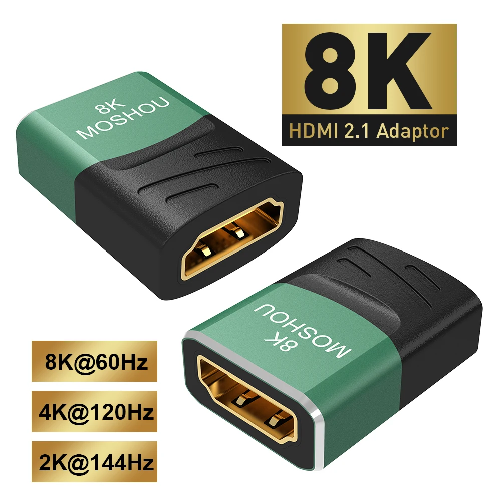 Extender adattatore HDMI 2.1 MOSHOU 8K 60Hz 4K 120Hz 48Gbps eARC HDR Video adattatore maschio-femmina per prolunga PS5 Sony