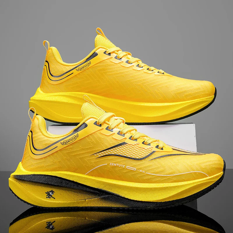 

Marathon Carbon Plate Air Cushion Men Sports Running Shoes Breathable Lightweight Women's Comfortable Athletic Nonskid Sneakers