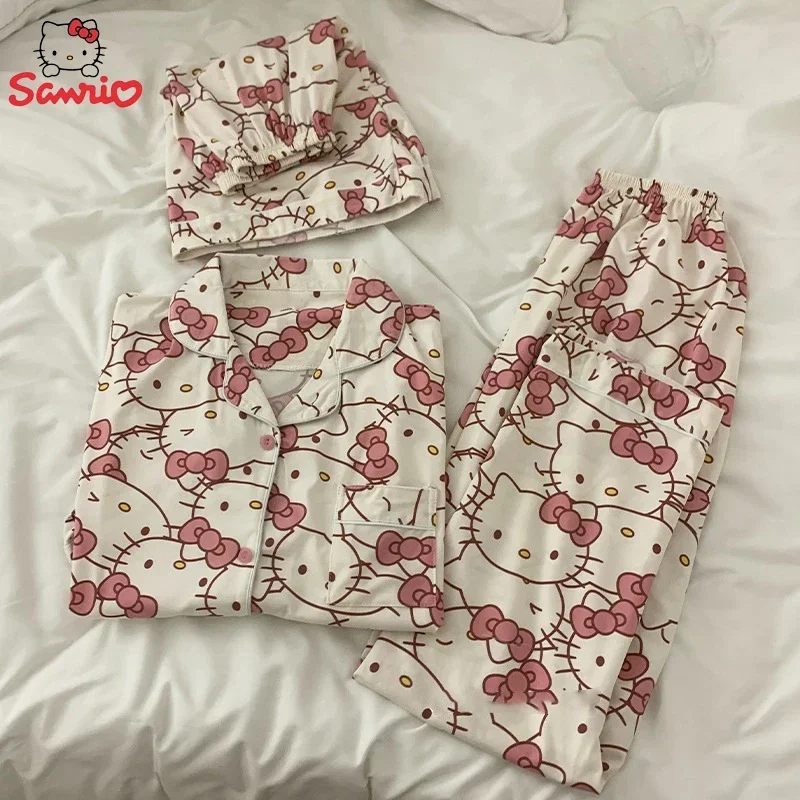 Anime Sanrio Short Pajamas Hello Kitty Kuromi Kawaii Cartoon Loose Sleepwear Pajamas Sets Short Clothes Girl Birthday Gifts