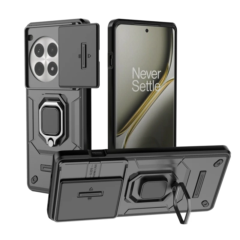 

For OnePlus ACE 3 Pro Case Armor PC+TPU Slide Camera Cover Lens Protection Back Holder Cover Shell