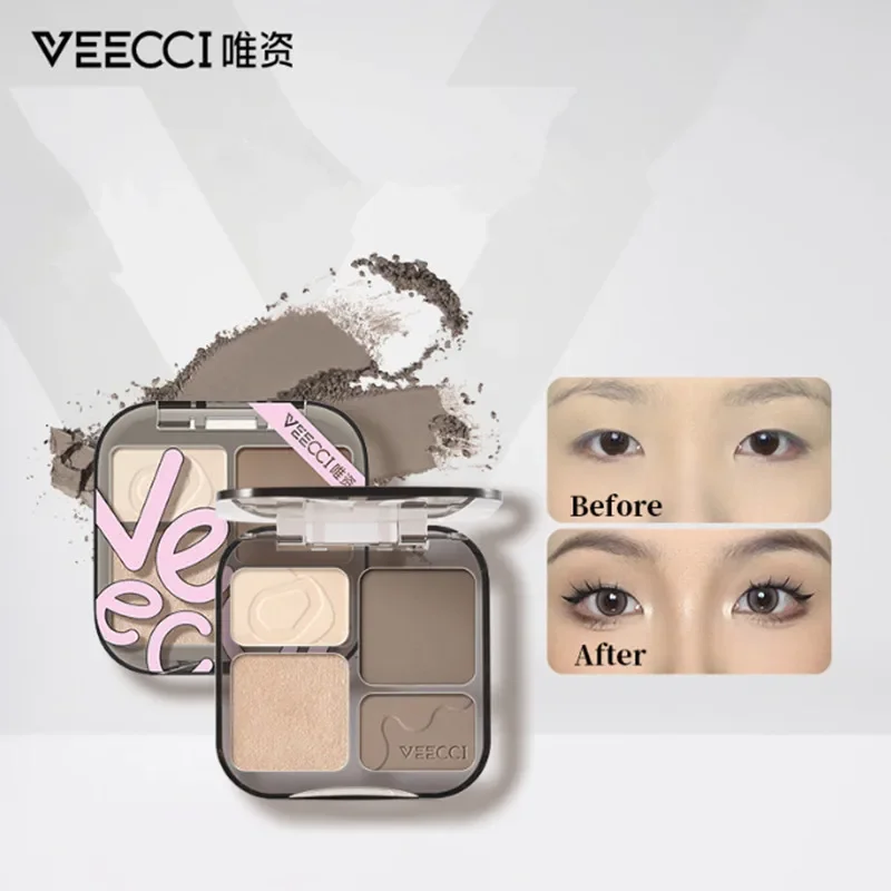 

VEECCI Facial Highlighter Contour Makeup Palette Long Lasting Brighten Shimmer Matte Powder Nose Eye Shadow Cosmetics