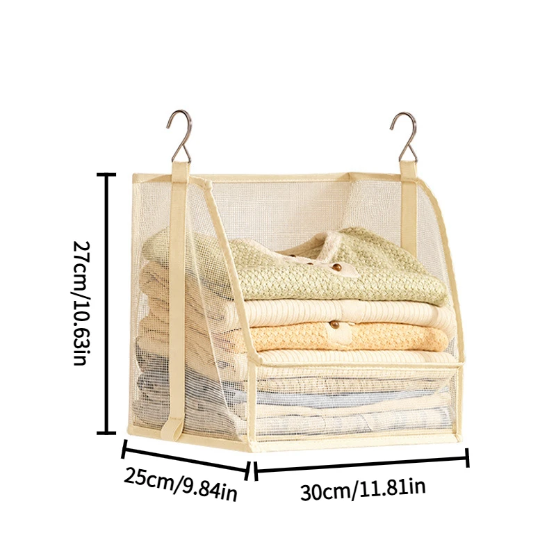 3-Piece Underwear Storage Hanging Bag, Hanging Mesh Pouch, Breathable Sock Storage Bag, Multi-Layer See-Through Stackable Miscellaneous Storage Bag