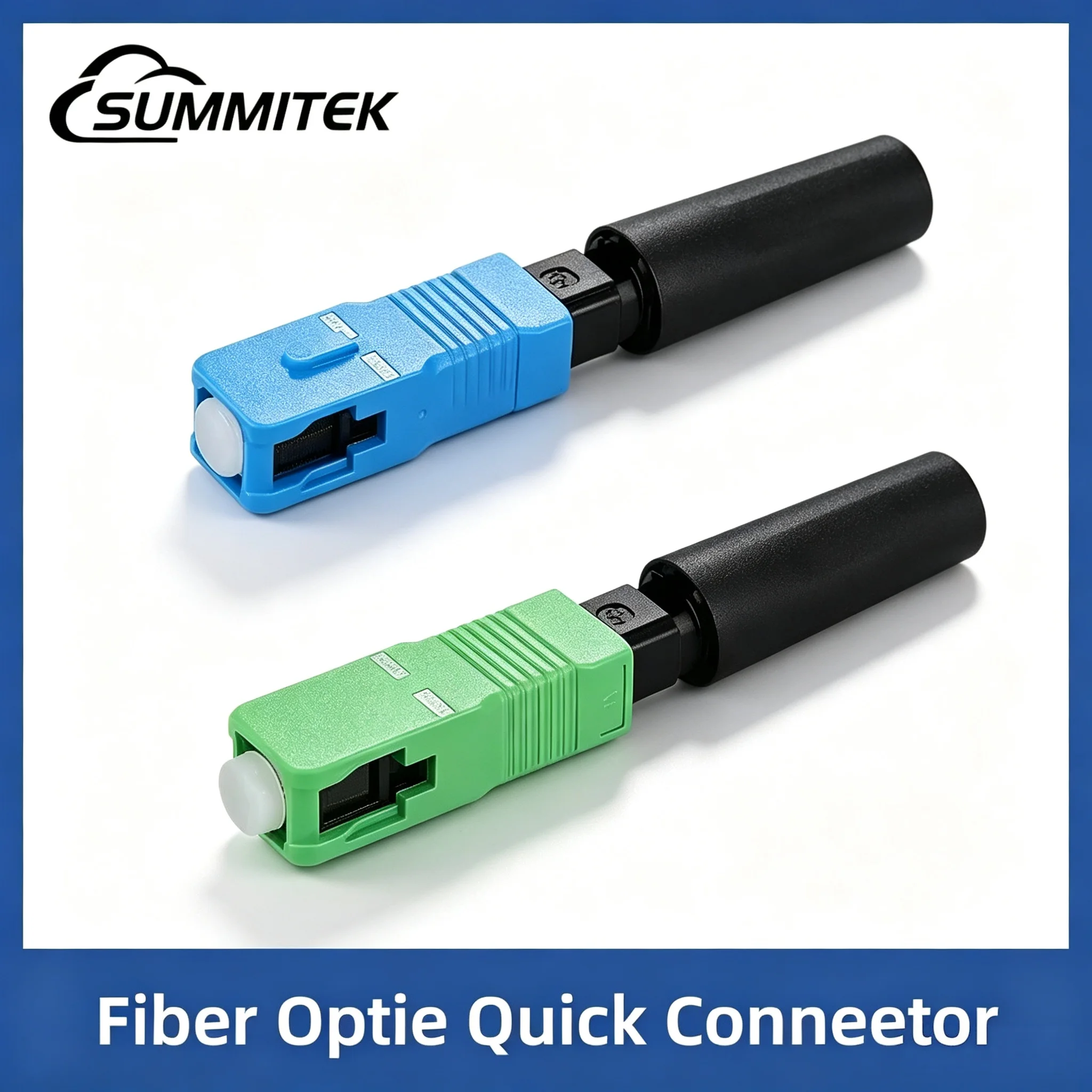 SUMMITEK 10PCS 50PCS Fiber Optic Fast Connector SC APC/SC UPC FTTH Single Mode Fiber Optic Adapter Field Assembly High Precision