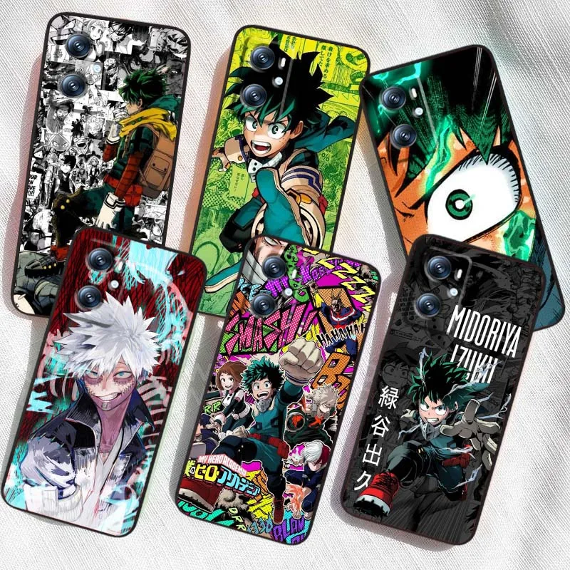 

Anime H-Hero A-Academias For OPPO Reno 5 6 7 A96 A40 A58 Realme GT A74 Neo2 A78 Find X5 X3 X7 X8 Black Phone Case