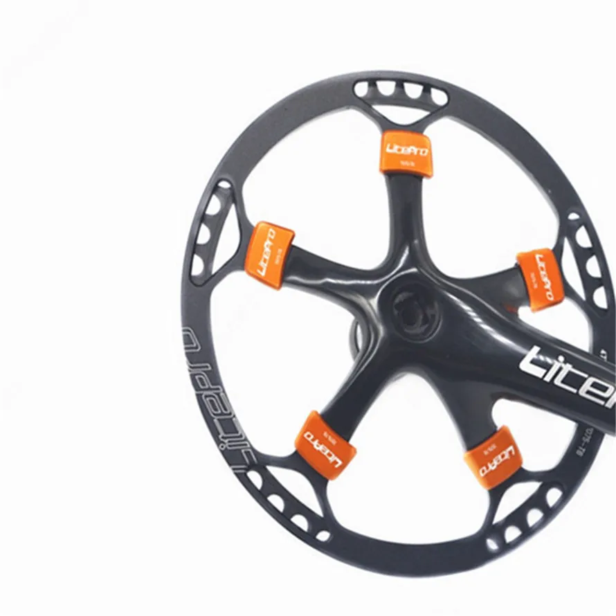Litepro 5Pcs/Lot Square Bolts Folding Bicycle Single Chainring Aluminum Alloy Screws MTB Bike Chainwheel Sprocket Nut