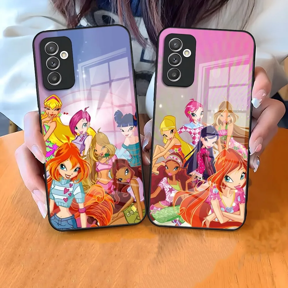 

women Girl Winx Catoon Clubs Phone Case for Samsung S24 Ultra S23 S22 S20 Fe S21 Plus Galaxy A54 A34 A24 A53 M54 Note 20 Glass C