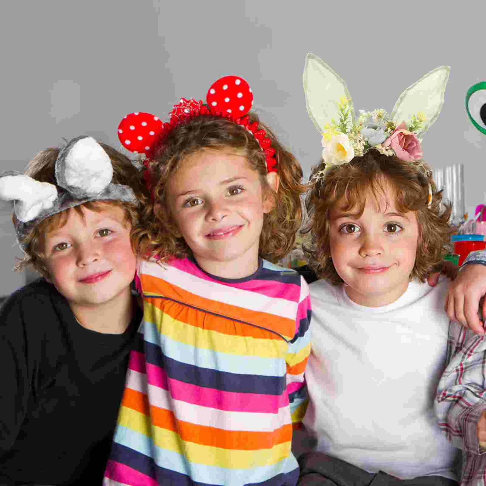 

Rabbit Ears Headband Bunny Ear Flower Headband Floral Headpiece Party Photoshoot Prop floral headband