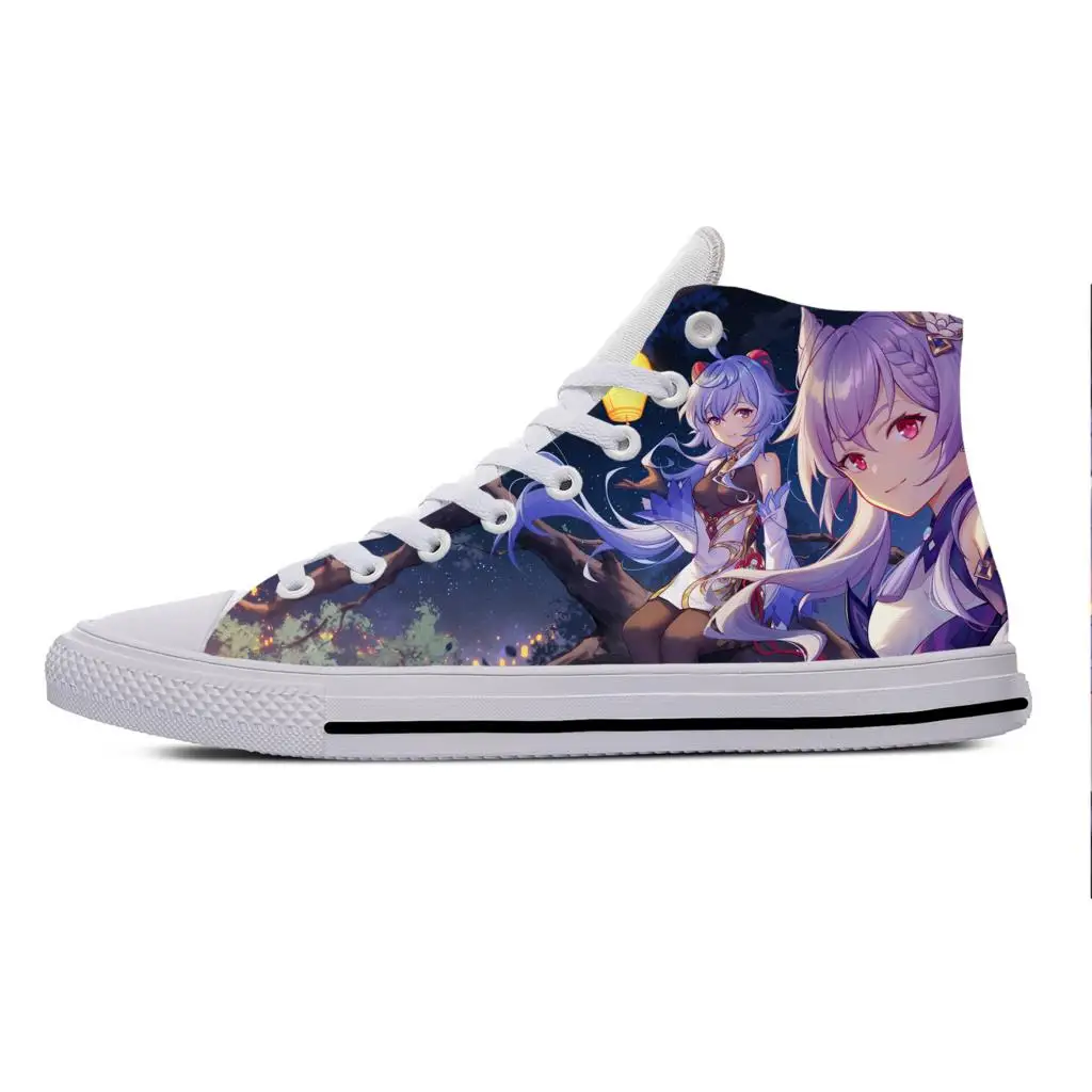 Anime Cartoon Game Japanese Genshin Impact Funny Casual Cloth Shoes High Top Lightweight Breathable 3D Print Men Women Sneakers