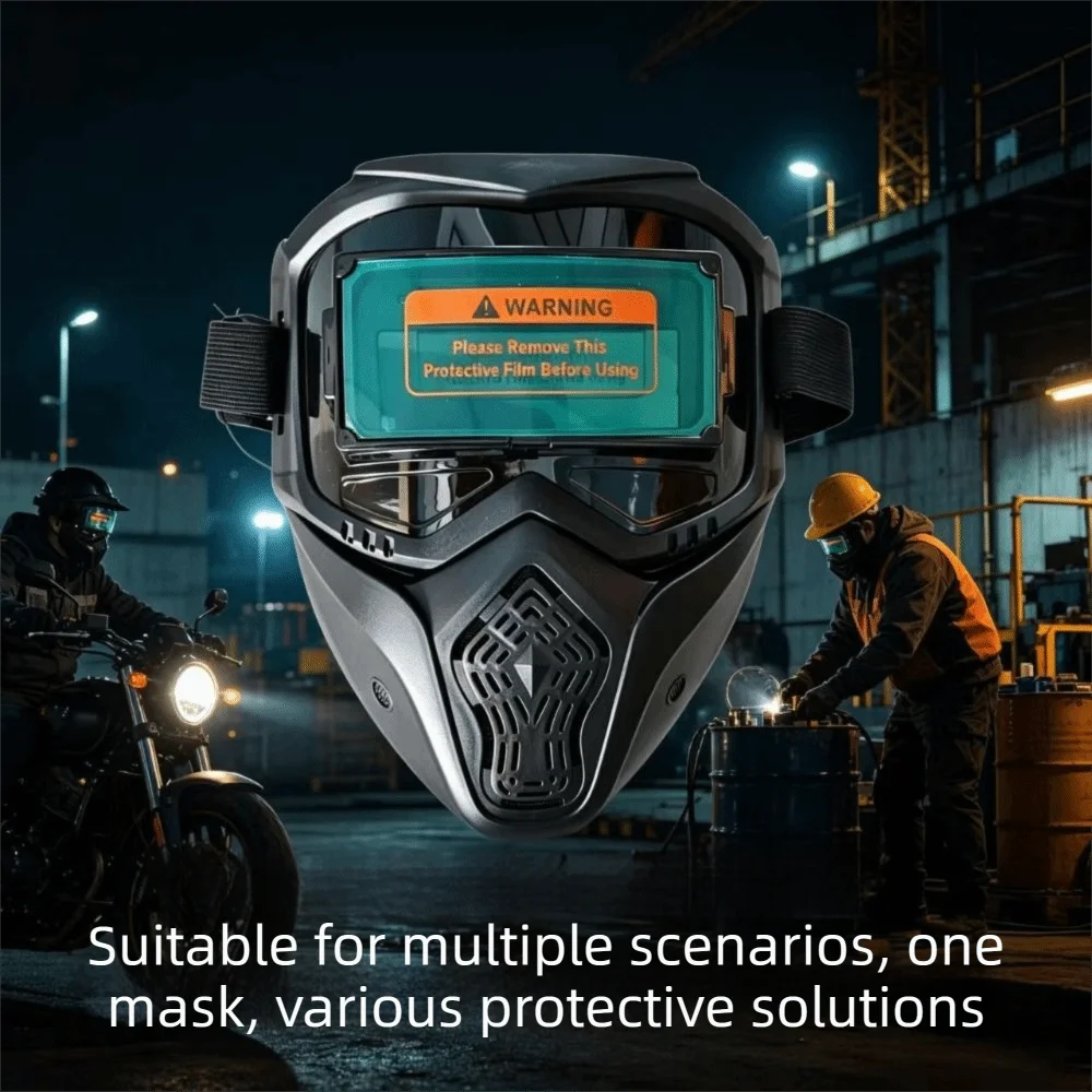 Face Protector Auto Darkening Welding Helmet Detachable Impact Resistant Welder Mask Breathable Antiglare Welding Face Shield