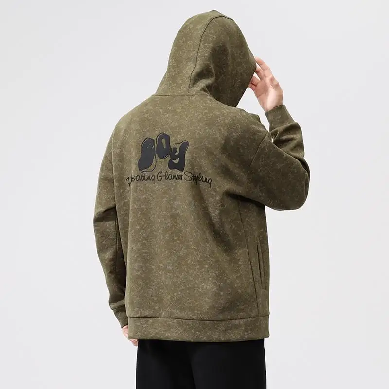 

Large Sized Men's F253 irt Jaet Hat Set 320 Gs Long Sve Hoodie Casual Autumn Wear for Daily Use Side ket Design