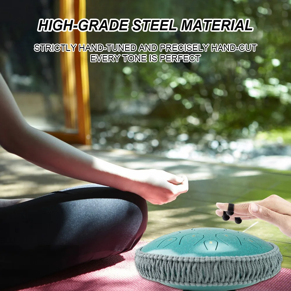 Description Picture 5 of itemSteel Tongue Drum 13 Inch 15 Notes D Key Percussion Instrument Balmy Drum with Drum Mallets for Meditation Yoga Beginner