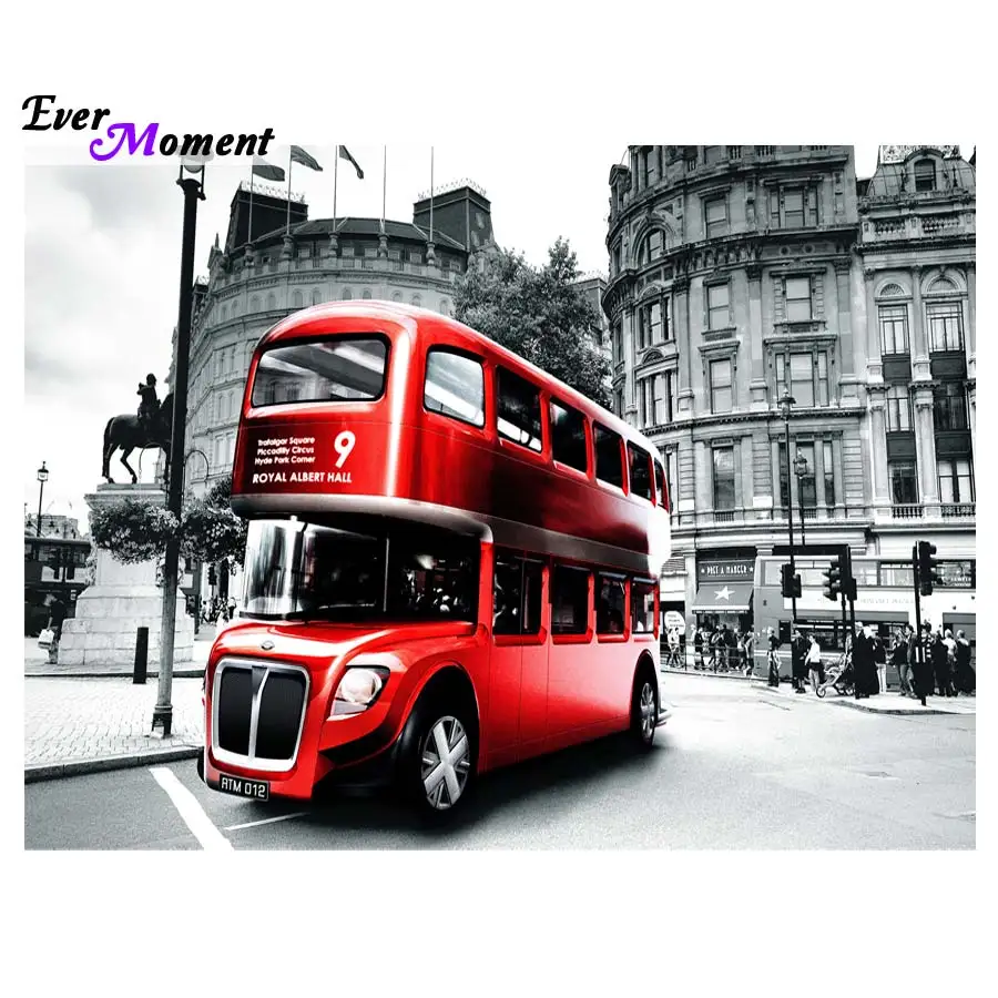 

Красный автобус Алмазная вышивка 5d diy алмазная живопись вышивка крестиком Алмазная мозаика комплект хобби вышивка бисером ASF535