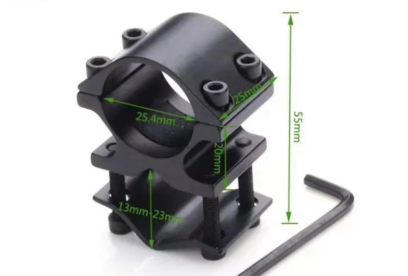 New Metal Outerdoor Accessory Flashlight Torch Laser Bracket Clamp Mount 25mm Ring Holder Fit 9-23mm Barrel for Airsoft