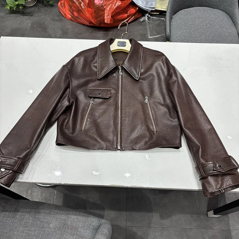 Frauen Frühjahr Echte Blister Schaffell Leder Jacke Lose Echt Leder Jacke