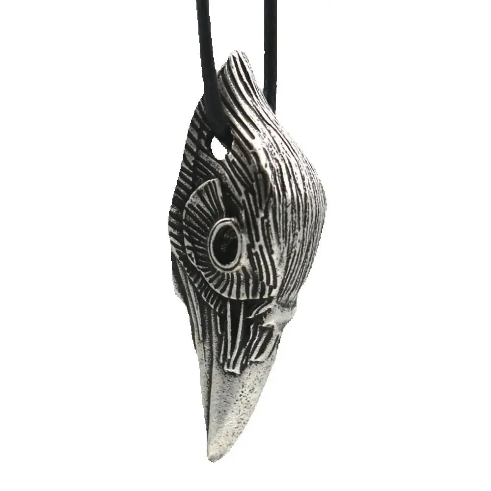 viking raven head pendant black bird charm men necklace Goth Odin Raven Skull Jewelry Amulet Talisman Gothic Animal Bird Pendant