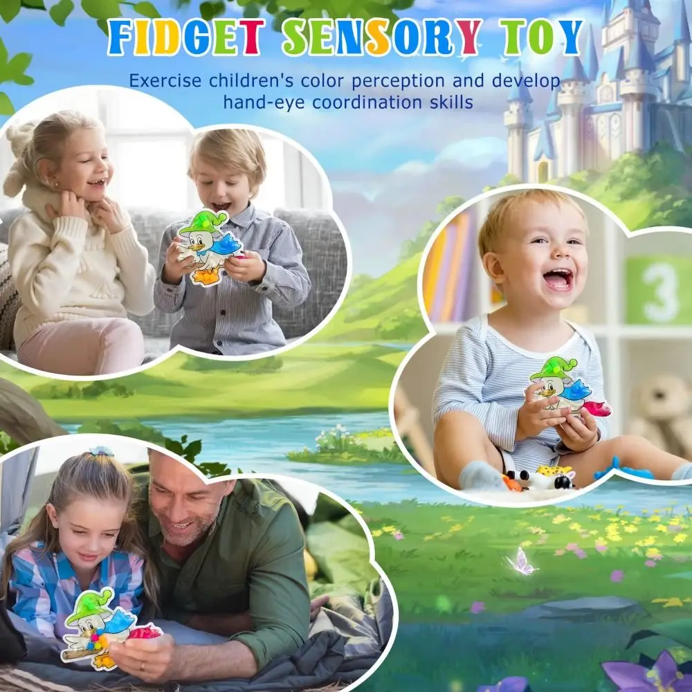 Bonito dobrável tapete pato espremer macio dos desenhos animados pato beliscar brinquedos classificação de cores colorido pato fidget presente