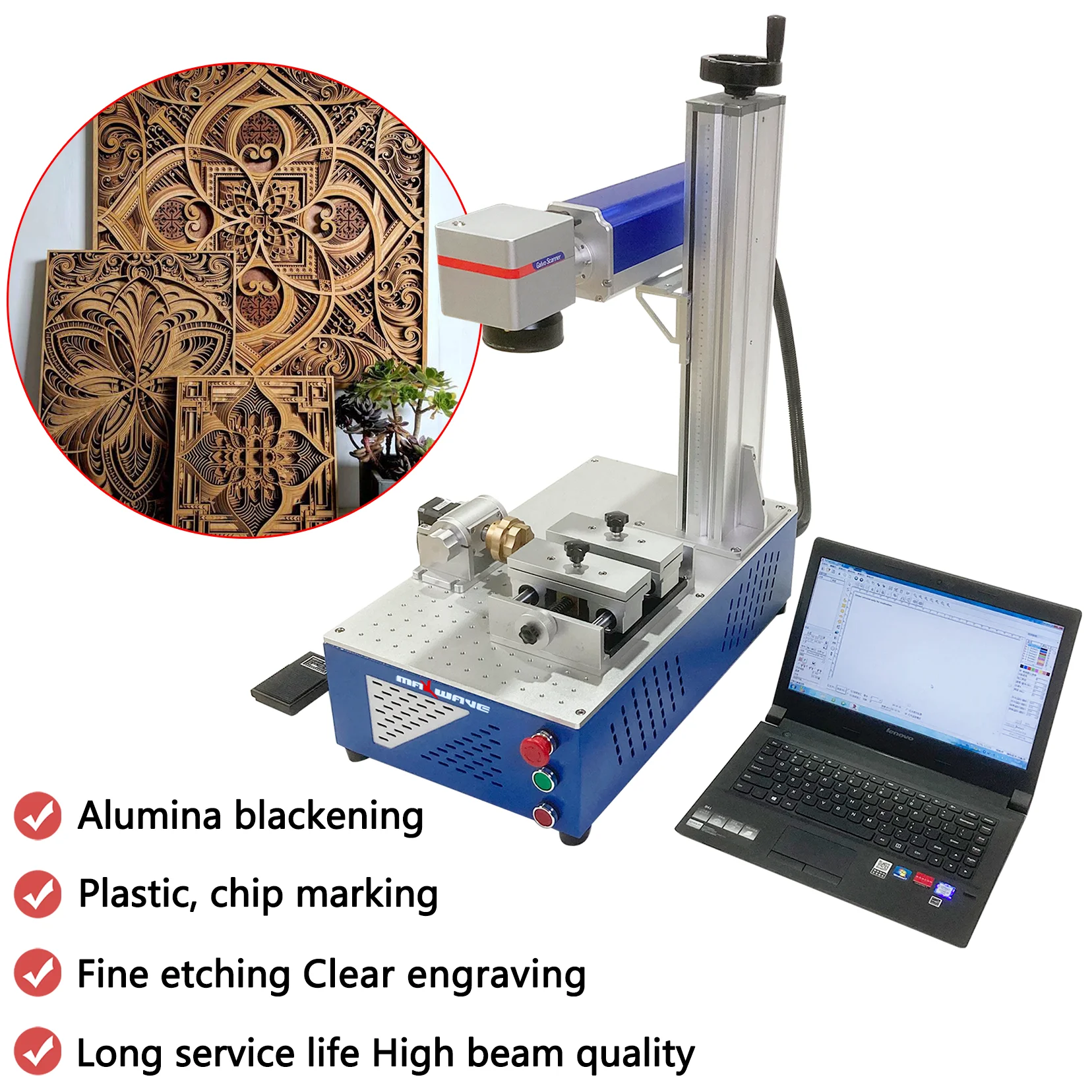 Maxwave Mr Carve C1 5w 휴대용 CNC 레이저 타각기, 목재 플라스틱 대나무 가죽 레이저 미니 마킹 M, 80x80mm, 핫 셀러