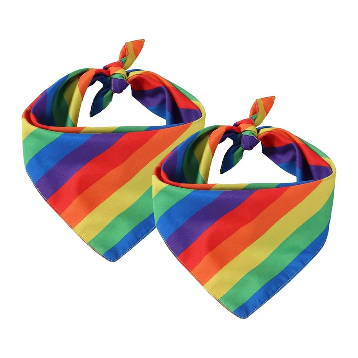 2 Pcs Rainbow Bandana Accessory Fancy Dress Headbands Handkerchief Bandana Scarf for Men Women Neck Scarf