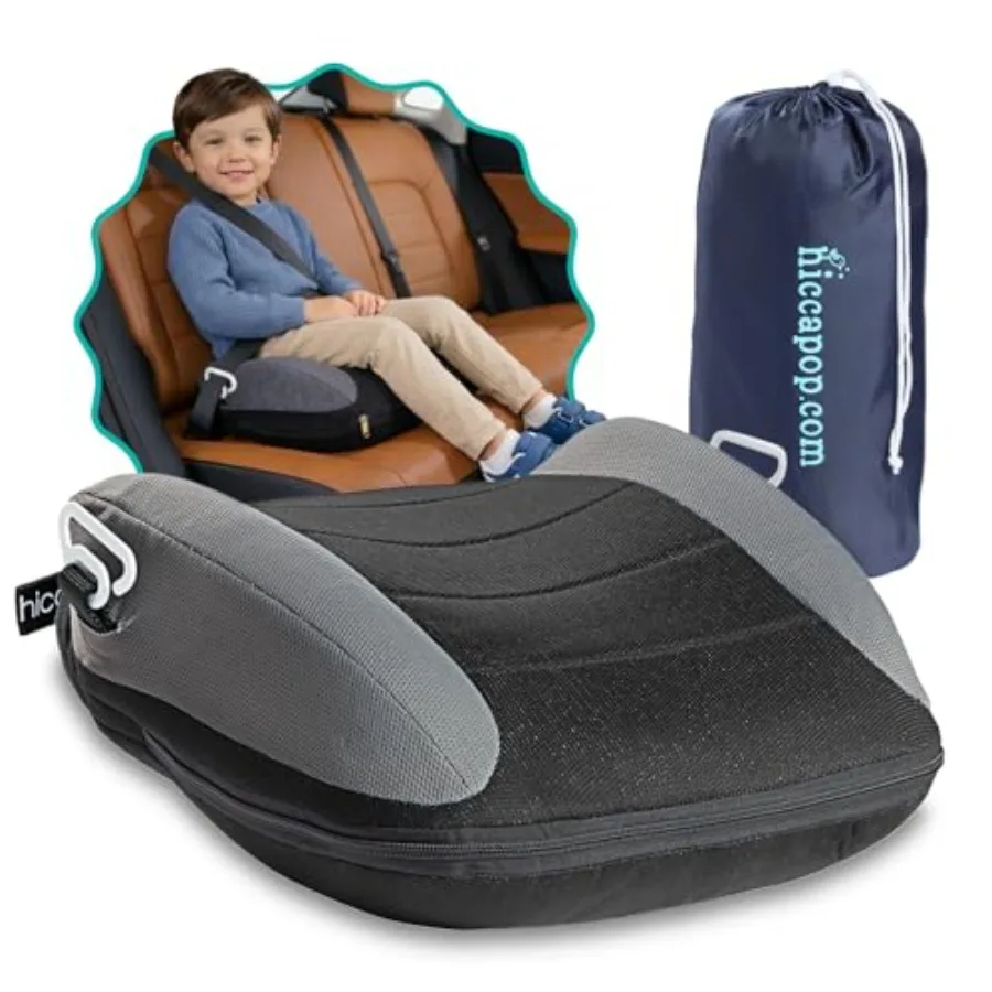 Hiccapop UberBoost Inflatable Booster Car Seat Blow up Narrow Backless Booster Car Seat for Travel Portable Booster Seat for To