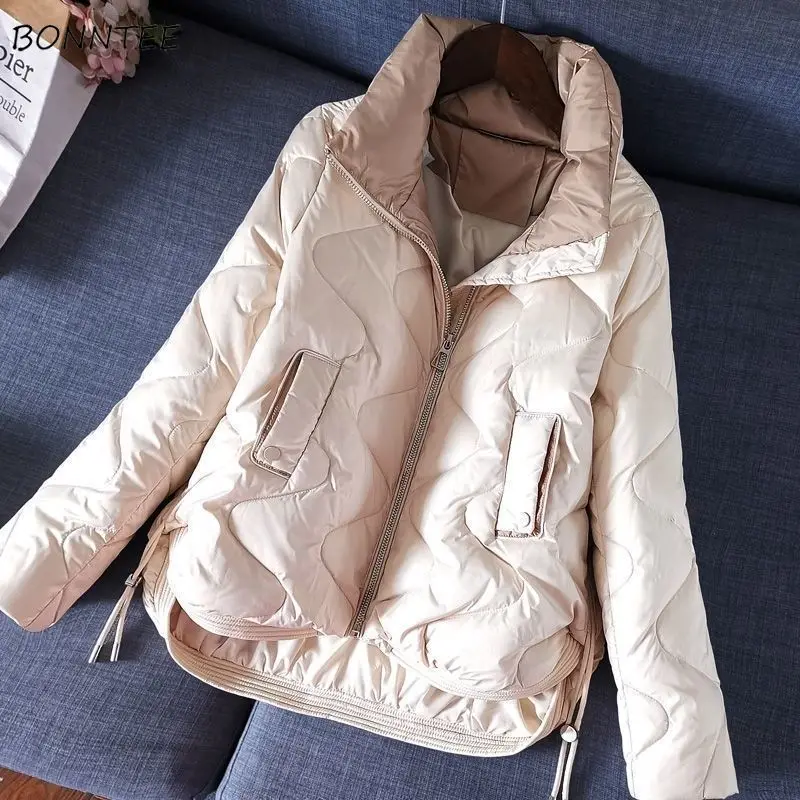 Parkas de Invierno para mujer, abrigo cálido, informal, grueso, suelto, con cremallera, combina con todo, ropa de calle, suave, diario, acogedor, con bolsillos, Simple