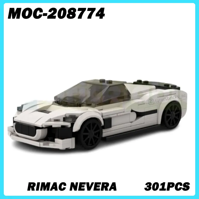 MOC-208774 Rimac Nevera High-Tech City Sport Car Building Block Technical  Control Racing Vehicle Model Bricks For Boy Gift