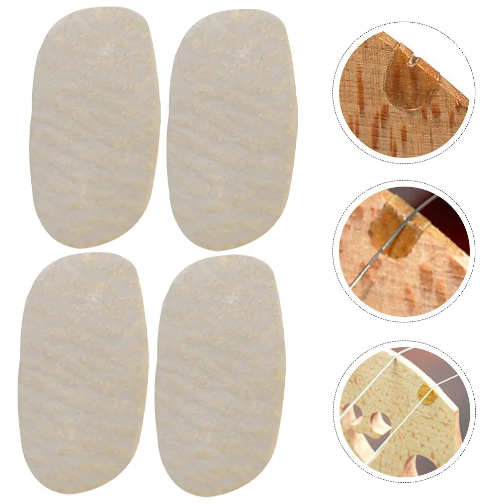

4Pcs Cello String Bridge Pads Sheepskin Parchment Wear Resistant Replacement Parts Replacement Professional Accessories