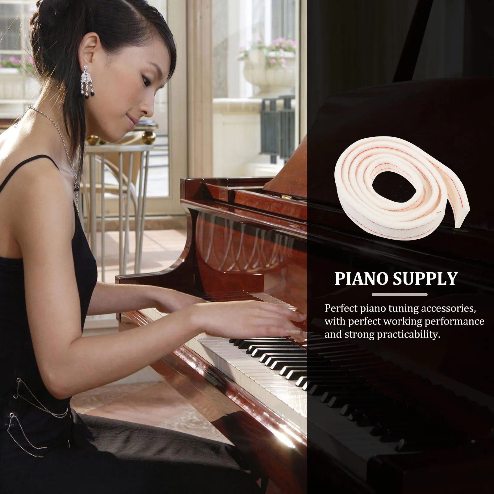 

Musical Instrument Soundproof Tape Piano Tuning Wool Key Professional Tuner Tools