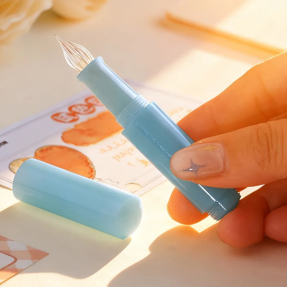 

Новая мини-перьевая ручка ярких цветов EF/F/стеклянное перо, блестящая чернильная ручка, школьные принадлежности