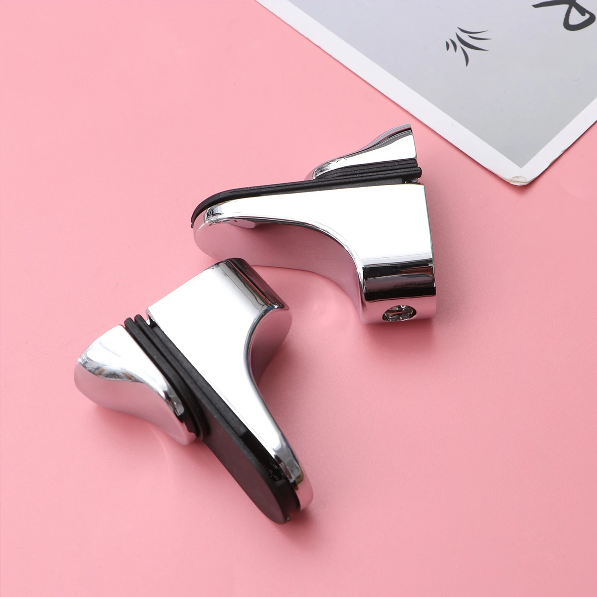 

2Pcs Zinc Alloy Glass Clamp Shelf Bracket Support Adjustable Holder Silver Tone Duck Mouth Design Suitable For Glass Shelf