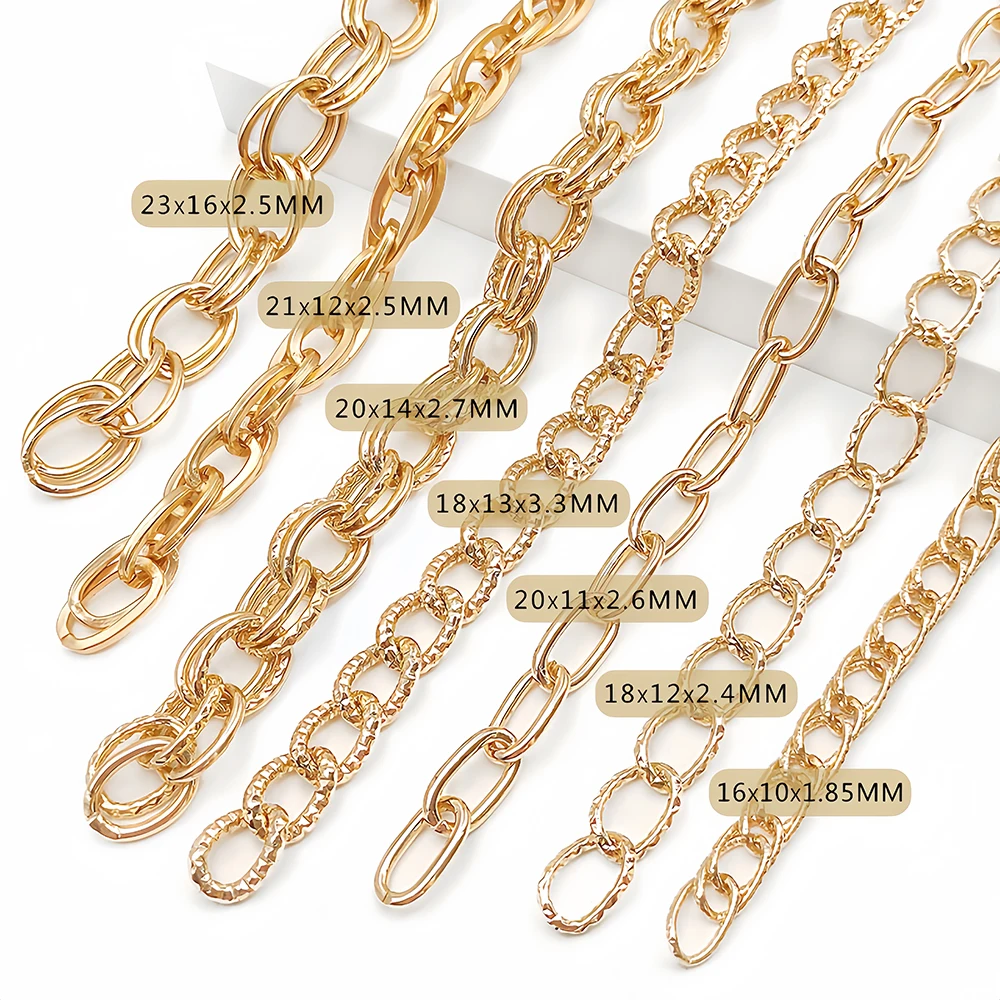 1 Meter Aluminum O-Shaped Twist Double Chain for DIY Necklace Bracelet Jewelry Making Clothing Bag Component Accessory Supplies