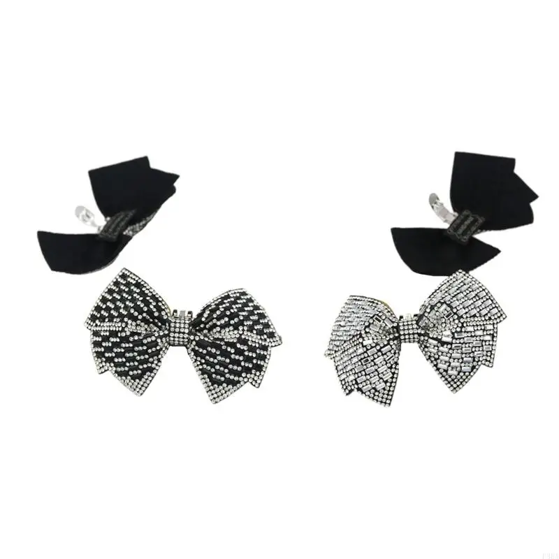 

P88A 1 Pair Diy Wedding Shoes Decoration Buckles Shoe Clip Bows Shoe Flower Decor