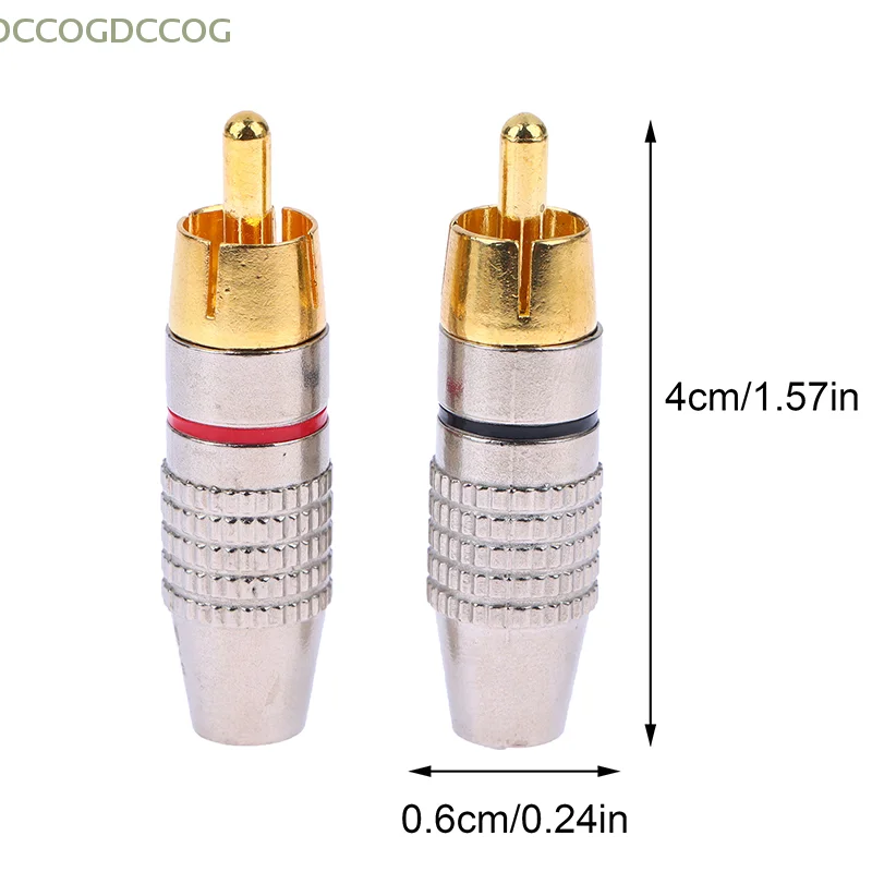 2Pcs CCTV Camera Solder-Free Adapter Cable Converter RCA Male Connector Non Solder Plug Adapter For Audio Cable Plug Video
