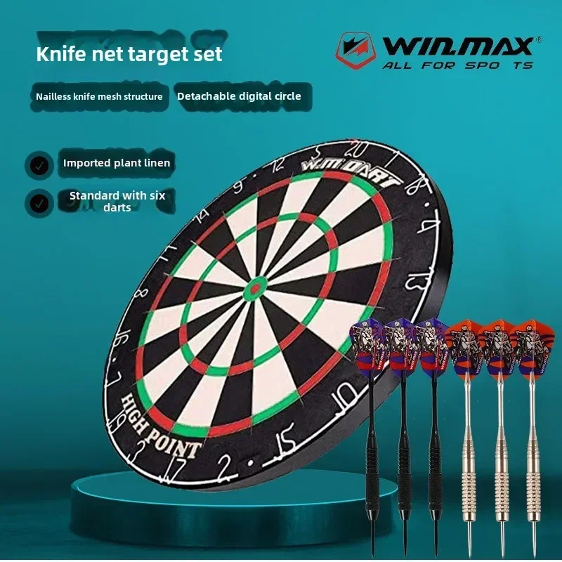 

18 "sisal knife mesh design nail free bullseye dartboard set with 6 darts Indoor darts