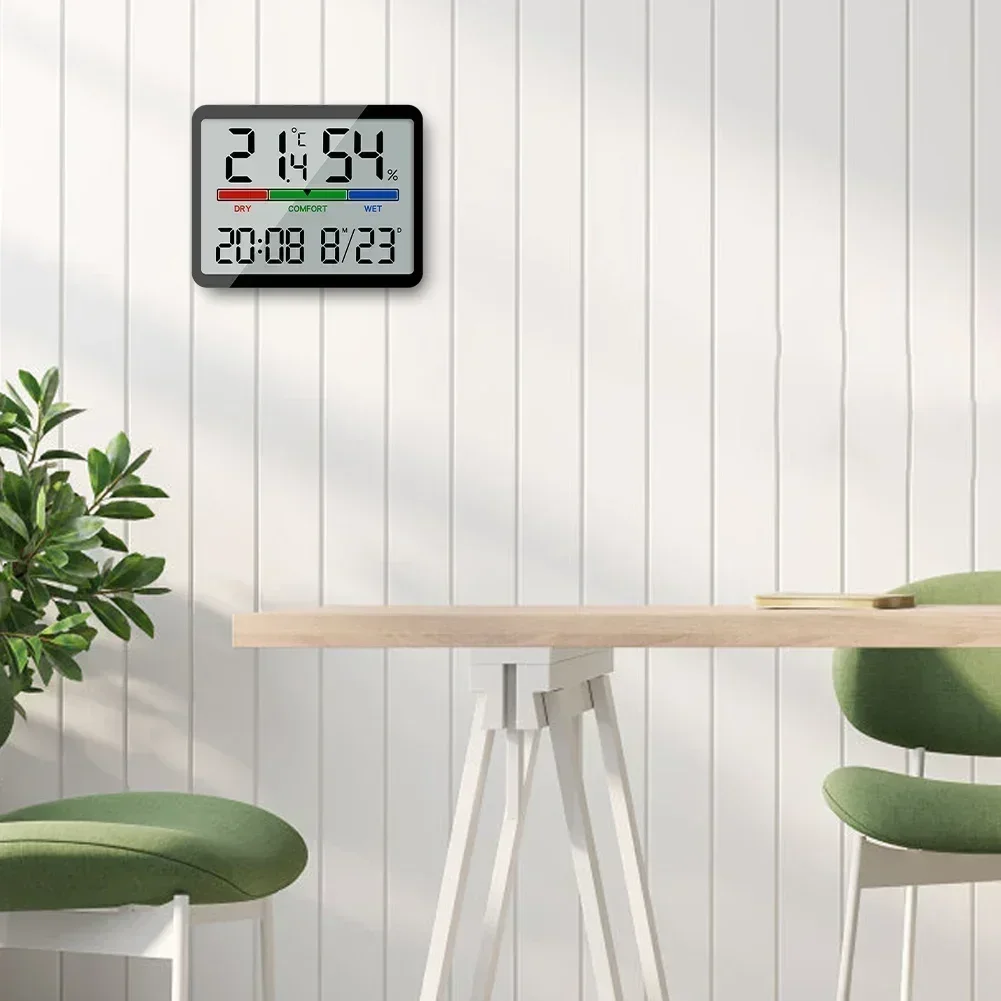 Multi-function Temperature Electronic Clock With CR2030 Battery Powered 3.5x2.7x0.6 Inches Magnetic Hung Wall LCD Accessories