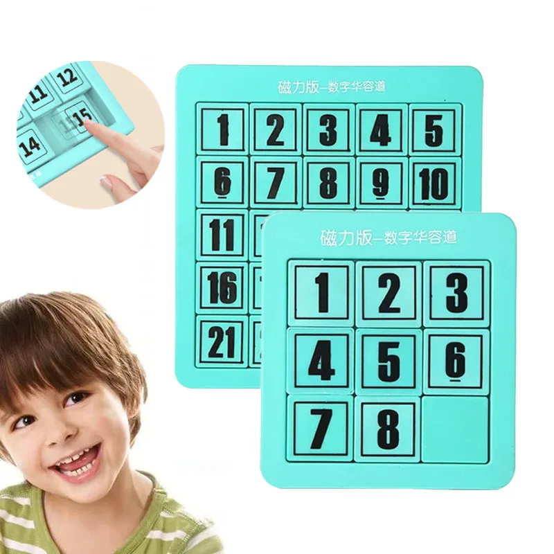 

Number Sliding Puzzle Klotski Game Huarong Road Board Math Game Early Educational IQ Training Toy Gift