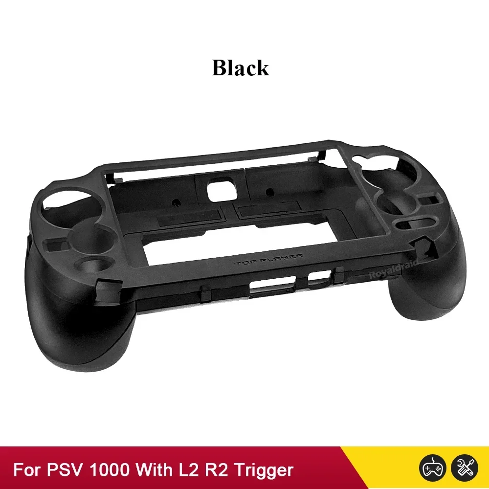 Schwarz-Weißes Gamepad-Gehäuse für PS VITA 1000 PSV1000 mit L2 R2 Trigger-Tasten und Griffhalterung zum Schutz