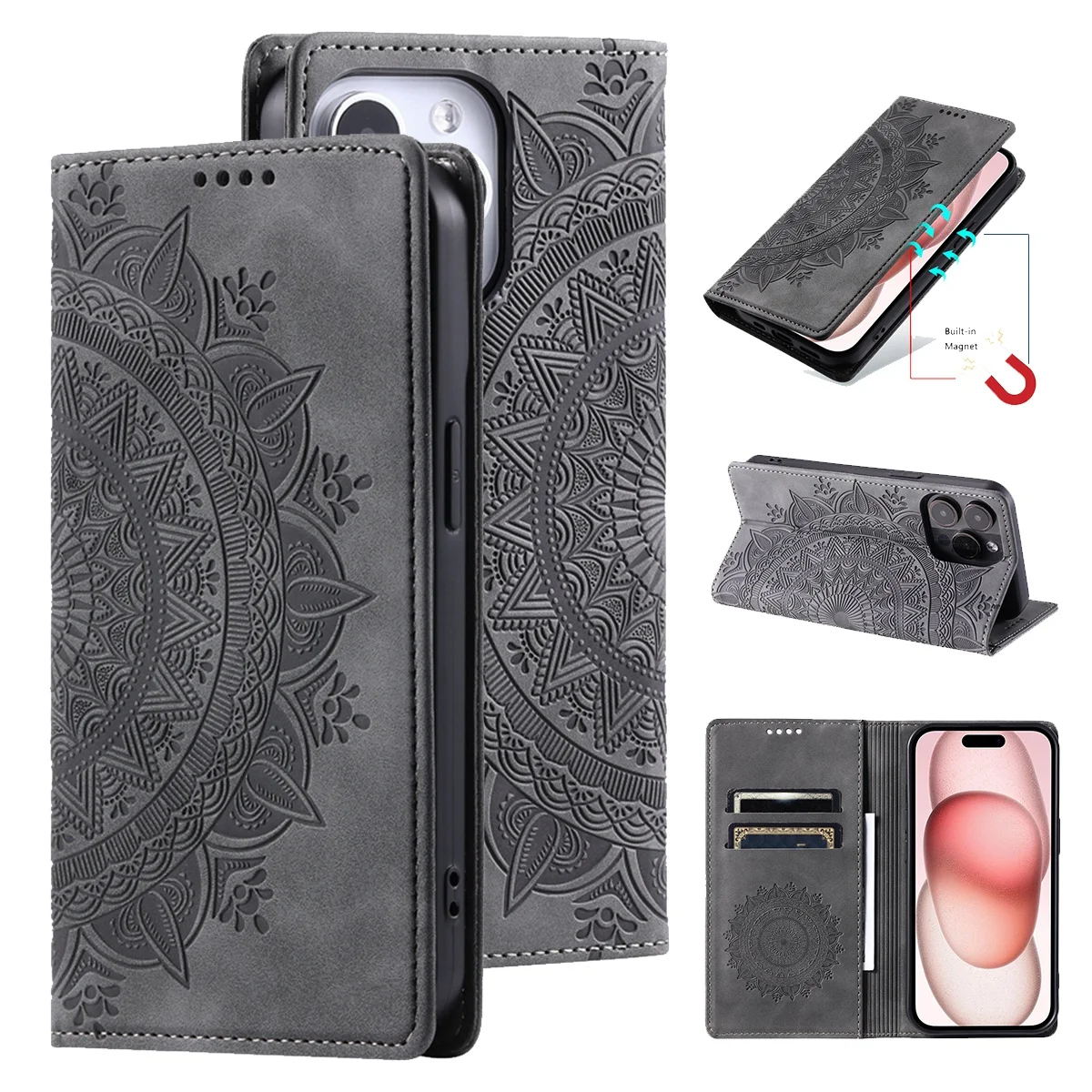 

Strong Magnetic Card Wallet Case for Redmi 10 10C 10A 9C 9A 9T 9 8A 8 7A A1 A2 PU Leather Stand Flip Cover for Redmi 13C 12C 12