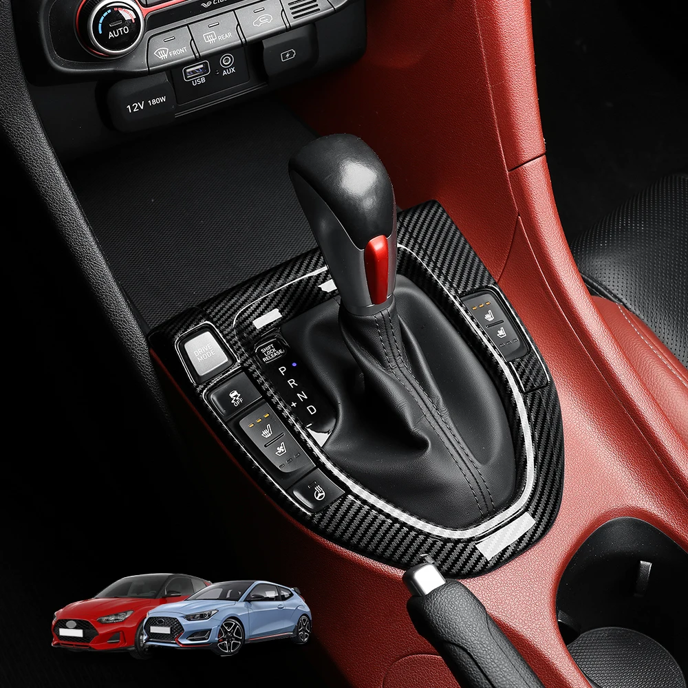 

2Pcs For Hyundai Veloster JS 2019-2022 LHD ABS Central Console Gear Shift Panel Frame Trim Cover Car Accessories