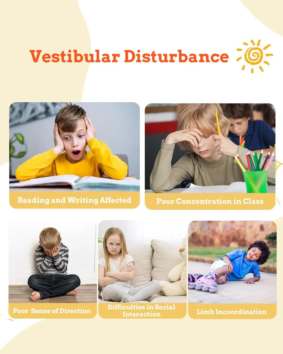 

Sensory Swivel Chair For Kids With Autism - 360° Rotating Therapy-Grade Chair, Balance & Concentration Training With Safety