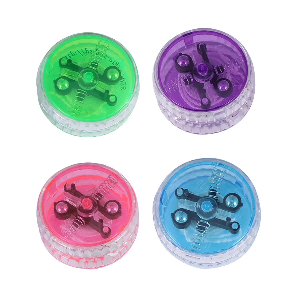 

4 Pcs Yo-Yo Yoyo Luminous Toy LED Light up Plastic for Kids Pull Line Beginner Child